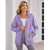 Zeagoo Women’s Lightweight Hoodies Full Zip Up Oversized Sweatshirt Trendy(Purple)