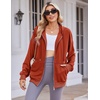 Zeagoo Women’s Lightweight Hoodies Full Zip Up Oversized Sweatshirt Trendy(Red)
