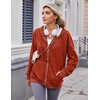 Zeagoo Women’s Lightweight Hoodies Full Zip Up Oversized Sweatshirt Trendy(Red)