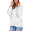 Zeagoo Women’s Lightweight Hoodies Full Zip Up Oversized Sweatshirt Trendy(White)