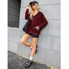 Zeagoo Women’s Lightweight Hoodies Full Zip Up Oversized Sweatshirt Trendy(Wine Red)