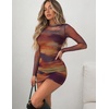 Zeagoo Women’s Mesh Sheer Long Sleeve Dress Ruched Bodycon Mock Neck Dress(Cx292)