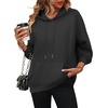Zeagoo Womens Oversized Hoodies 2025 Fleece Sweatshirts Long Sleeve Pullover with Pocket Fall Winter Outfits Clothes(01-black)