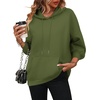 Zeagoo Womens Oversized Hoodies 2025 Fleece Sweatshirts Long Sleeve Pullover with Pocket Fall Winter Outfits Clothes(Army Green)