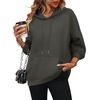 Zeagoo Womens Oversized Hoodies 2025 Fleece Sweatshirts Long Sleeve Pullover with Pocket Fall Winter Outfits Clothes(Dark Grey)
