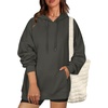 Zeagoo Womens Oversized Hoodies 2025 Fleece Sweatshirts Long Sleeve Pullover with Pocket Fall Winter Outfits Clothes(Dark Grey)