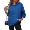 Zeagoo Womens Oversized Hoodies 2025 Fleece Sweatshirts Long Sleeve Pullover with Pocket Fall Winter Outfits Clothes(Deep Blue)