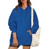 Zeagoo Womens Oversized Hoodies 2025 Fleece Sweatshirts Long Sleeve Pullover with Pocket Fall Winter Outfits Clothes(Deep Blue)