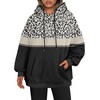 Zeagoo Womens Oversized Hoodies 2025 Fleece Sweatshirts Long Sleeve Pullover with Pocket Fall Winter Outfits Clothes(Leopard Print)