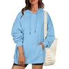 Zeagoo Womens Oversized Hoodies 2025 Fleece Sweatshirts Long Sleeve Pullover with Pocket Fall Winter Outfits Clothes(Light Blue)