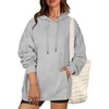 Zeagoo Womens Oversized Hoodies 2025 Fleece Sweatshirts Long Sleeve Pullover with Pocket Fall Winter Outfits Clothes(Light Grey)