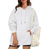 Zeagoo Womens Oversized Hoodies 2025 Fleece Sweatshirts Long Sleeve Pullover with Pocket Fall Winter Outfits Clothes(White)