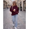 Zeagoo Womens Oversized Hoodies Pullover Fleece Hooded Sweatshirt Trendy(Red)