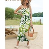 Zeagoo Women’s Summer Casual Boho Sundress Spaghetti Strap Square Neck Flowy Midi Dresses A Line Beach Dress with Pockets(Green1)