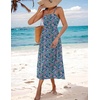 Zeagoo Women’s Summer Casual Boho Sundress Spaghetti Strap Square Neck Flowy Midi Dresses A Line Beach Dress with Pockets(Xh444)