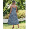 Zeagoo Women’s Summer Casual Boho Sundress Spaghetti Strap Square Neck Flowy Midi Dresses A Line Beach Dress with Pockets(Xh444)