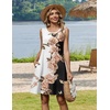 Zeagoo Womens Summer Dress 2026 Sleeveless Casual A-Line Tshirt Sundresses(Black White Pink Floral)