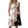 Zeagoo Womens Summer Dress 2026 Sleeveless Casual A-Line Tshirt Sundresses(Black White Pink Floral)