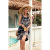 Zeagoo Womens Summer Dresses V Neck Sleeveless Sundresses Boho Beach Dress with Pockets A Line Tshirt Tank Dress(Black Floral 1)