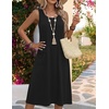 Zeagoo Womens Summer Midi Dresses 2026 Casual Sleeveless Tank Sundresses A Line Crewneck Beach Vacation Dress with Pockets(Black)