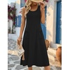 Zeagoo Womens Summer Midi Dresses 2026 Casual Sleeveless Tank Sundresses A Line Crewneck Beach Vacation Dress with Pockets(Black)