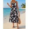 Zeagoo Womens Summer Midi Dresses 2026 Casual Sleeveless Tank Sundresses A Line Crewneck Beach Vacation Dress with Pockets(Black Floral-pa104)