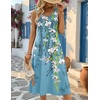 Zeagoo Womens Summer Midi Dresses 2026 Casual Sleeveless Tank Sundresses A Line Crewneck Beach Vacation Dress with Pockets(Blue Floral-zw89)