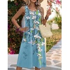 Zeagoo Womens Summer Midi Dresses 2026 Casual Sleeveless Tank Sundresses A Line Crewneck Beach Vacation Dress with Pockets(Blue Floral-zw89)