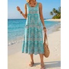 Zeagoo Womens Summer Midi Dresses 2026 Casual Sleeveless Tank Sundresses A Line Crewneck Beach Vacation Dress with Pockets(Blue Pattern-pa169)