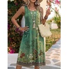 Zeagoo Womens Summer Midi Dresses 2026 Casual Sleeveless Tank Sundresses A Line Crewneck Beach Vacation Dress with Pockets(Green Floral-pa171)