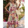 Zeagoo Womens Summer Midi Dresses 2026 Casual Sleeveless Tank Sundresses A Line Crewneck Beach Vacation Dress with Pockets(Green Leaf-zw392)