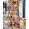 Zeagoo Womens Summer Midi Dresses 2026 Casual Sleeveless Tank Sundresses A Line Crewneck Beach Vacation Dress with Pockets(Green Leaf-zw392)