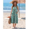 Zeagoo Womens Summer Midi Dresses 2026 Casual Sleeveless Tank Sundresses A Line Crewneck Beach Vacation Dress with Pockets(Green-cx259)