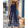 Zeagoo Womens Summer Midi Dresses 2026 Casual Sleeveless Tank Sundresses A Line Crewneck Beach Vacation Dress with Pockets(Navy Blue Floral-sf119)
