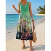 Zeagoo Womens Summer Midi Dresses 2026 Casual Sleeveless Tank Sundresses A Line Crewneck Beach Vacation Dress with Pockets(Oil Painting-cx322)