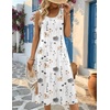 Zeagoo Womens Summer Midi Dresses 2026 Casual Sleeveless Tank Sundresses A Line Crewneck Beach Vacation Dress with Pockets(White Floral-dh6)