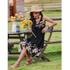 Zeagoo Womens Summer Sundress Boho Floral Casual Tank Dresses with Pockets Sleeveless Tiered Swing A Line Beach Dress(Black Floral)