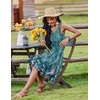 Zeagoo Womens Summer Sundress Boho Floral Casual Tank Dresses with Pockets Sleeveless Tiered Swing A Line Beach Dress(Blue Floral)