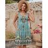 Zeagoo Womens Summer Sundress Boho Floral Casual Tank Dresses with Pockets Sleeveless Tiered Swing A Line Beach Dress(Light Blue Floral)