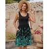 Zeagoo Womens Summer Sundress Boho Floral Casual Tank Dresses with Pockets Sleeveless Tiered Swing A Line Beach Dress(Navy Blue Floral)