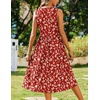 Zeagoo Women’s Summer Tank Midi Dress with Pockets Floral Sleeveless A-Line Casual Loose T-Shirt Dresses Beach Sundress 2026(01-red Floral)