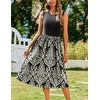 Zeagoo Women’s Summer Tank Midi Dress with Pockets Floral Sleeveless A-Line Casual Loose T-Shirt Dresses Beach Sundress 2026(02-black Floral)