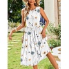 Zeagoo Women’s Summer Tank Midi Dress with Pockets Floral Sleeveless A-Line Casual Loose T-Shirt Dresses Beach Sundress 2026(02-white Floral)