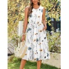 Zeagoo Women’s Summer Tank Midi Dress with Pockets Floral Sleeveless A-Line Casual Loose T-Shirt Dresses Beach Sundress 2026(02-white Floral)