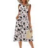 Zeagoo Women’s Summer Tank Midi Dress with Pockets Floral Sleeveless A-Line Casual Loose T-Shirt Dresses Beach Sundress 2026(Apricot Floral)