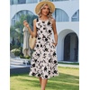 Zeagoo Women’s Summer Tank Midi Dress with Pockets Floral Sleeveless A-Line Casual Loose T-Shirt Dresses Beach Sundress 2026(Apricot Floral)