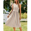 Zeagoo Women’s Summer Tank Midi Dress with Pockets Floral Sleeveless A-Line Casual Loose T-Shirt Dresses Beach Sundress 2026(Apricot White Stripe)