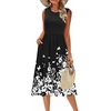 Zeagoo Women’s Summer Tank Midi Dress with Pockets Floral Sleeveless A-Line Casual Loose T-Shirt Dresses Beach Sundress 2026(Black Small Floral)