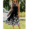 Zeagoo Women’s Summer Tank Midi Dress with Pockets Floral Sleeveless A-Line Casual Loose T-Shirt Dresses Beach Sundress 2026(Black Small Floral)