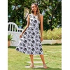 Zeagoo Women’s Summer Tank Midi Dress with Pockets Floral Sleeveless A-Line Casual Loose T-Shirt Dresses Beach Sundress 2026(Black White Floral)